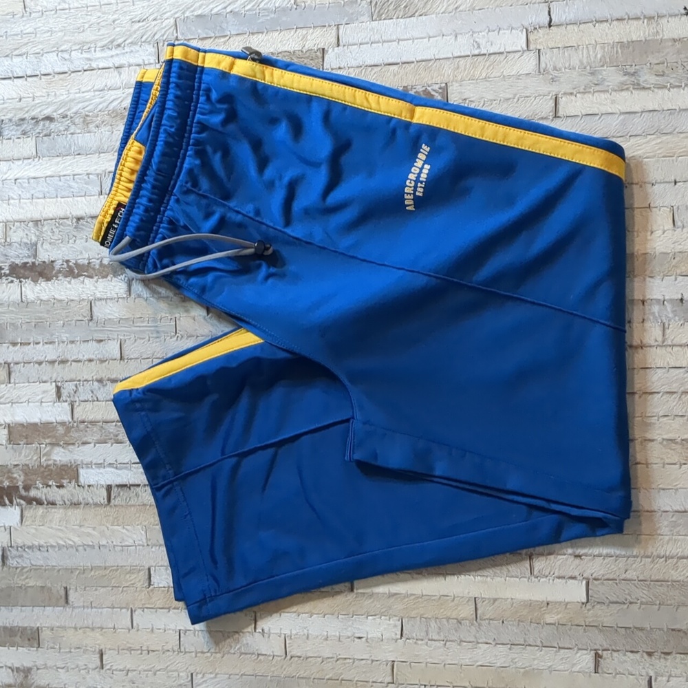 Vintage Abercrombie & Fitch Blue/Yellow Men's Track Pants